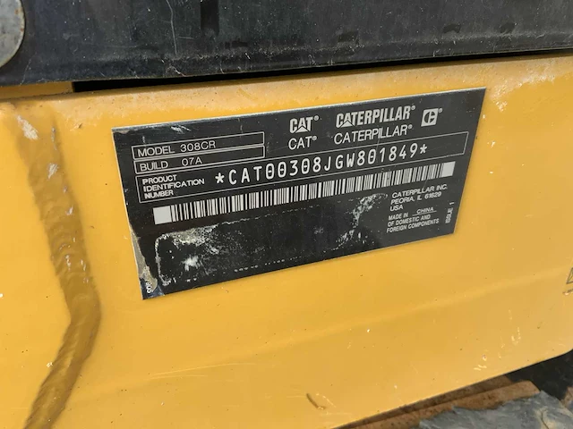 2021 caterpillar 308cr midigraafmachine - afbeelding 30 van  49