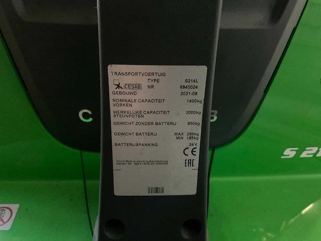 2021 cesab s214l hoogheffer stapelaar - afbeelding 12 van  14