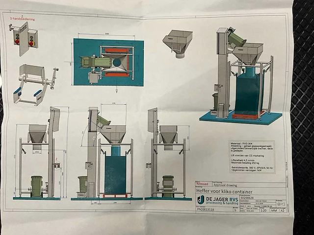 2021 de jager rvs container kantelaar - afbeelding 1 van  5