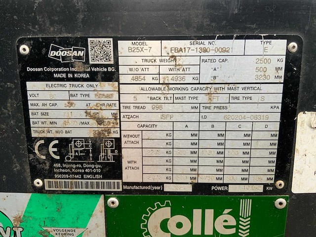 2021 doosan b25x-7 vorkheftruck - afbeelding 10 van  19