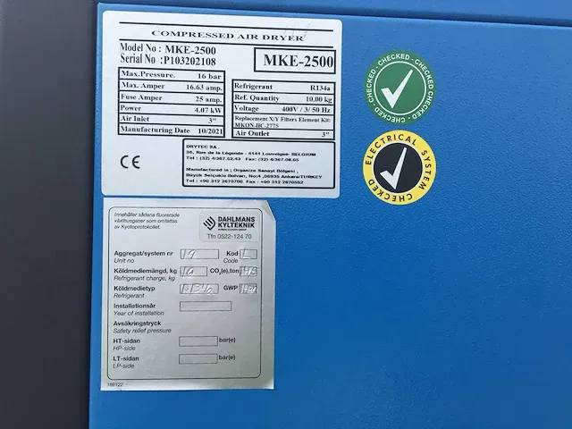 2021 drytec mke-2500 compressed air dryer - afbeelding 6 van  7
