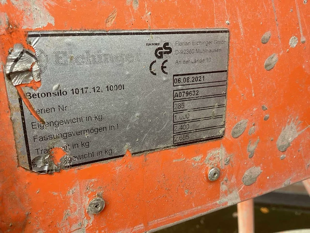 2021 eichinger 1000 l betonkubel - afbeelding 4 van  4