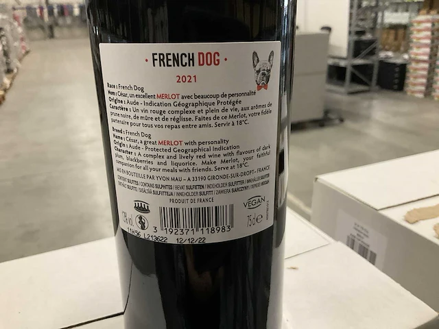 2021 french dog rode wijn (54x) - afbeelding 2 van  4