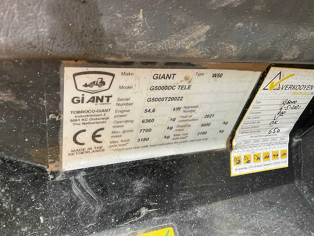 2021 giant g5000dc tele wiellader - afbeelding 17 van  24