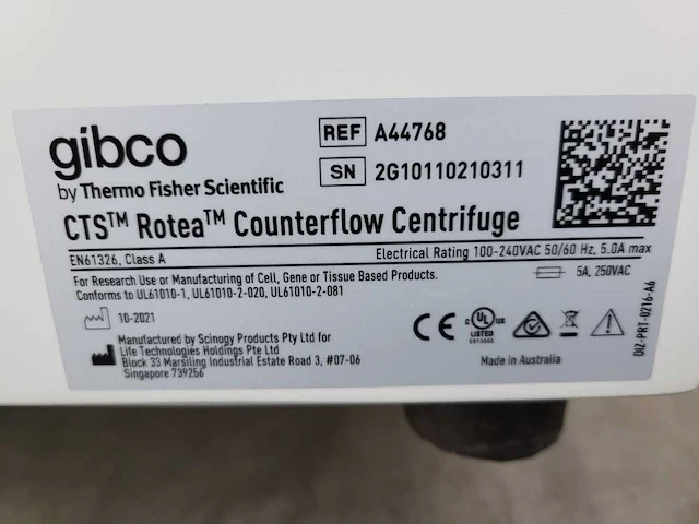 2021 gibco cts rotea counterflow centrifuge - afbeelding 2 van  10