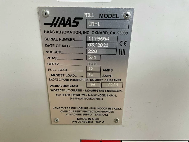 2021 haas cm1 3-assig bewerkingscentrum - afbeelding 16 van  23