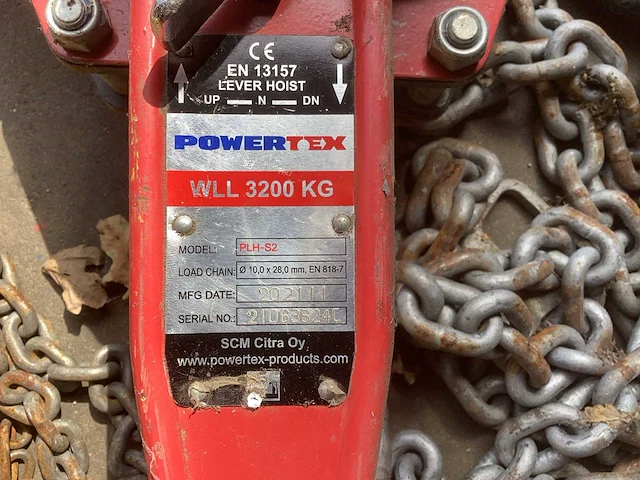 2021 haklift & powertex wll3t & plh32 kettingtakel (2x) - afbeelding 4 van  4
