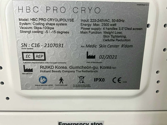 2021 hbc pro cryo huid behandelapparaat - afbeelding 6 van  14