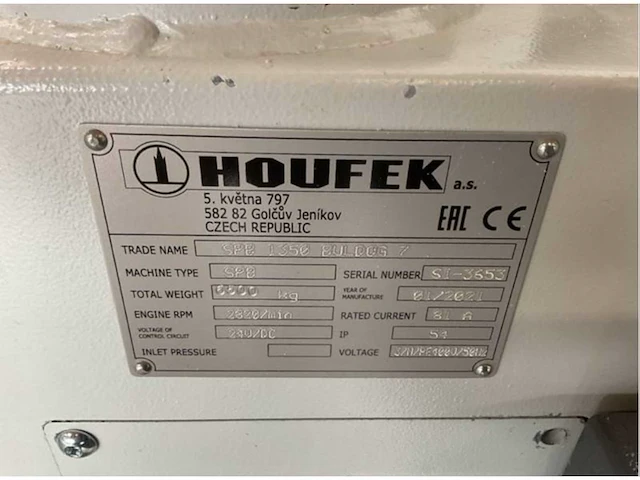 2021 houfek spb 1350 bulldog 7 breedbandschuurmachine - afbeelding 10 van  22