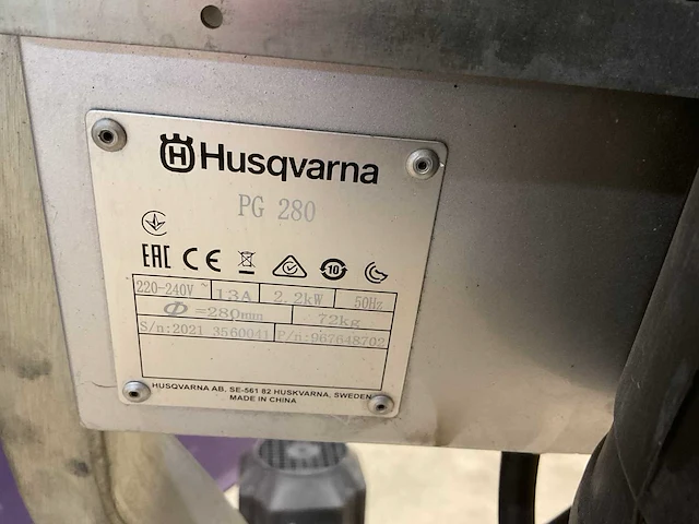 2021 husqvarna pg280 betonfrees - afbeelding 6 van  7