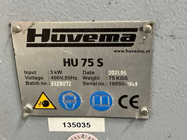 2021 huvema hu 75 s bandschuurmachine - afbeelding 4 van  12