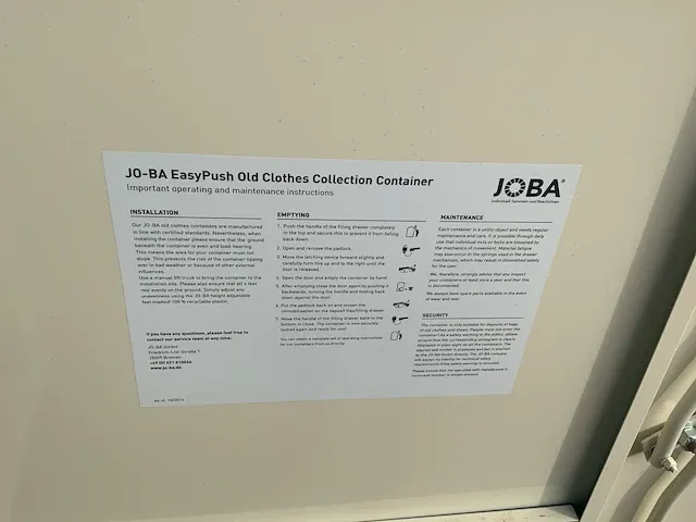 2021 joba easy push premium kledingcontainer - afbeelding 4 van  12