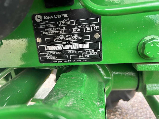 2021 john deere 3028 en - afbeelding 10 van  21