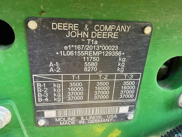 2021 john deere 6155r vierwielaangedreven landbouwtractor - afbeelding 20 van  41