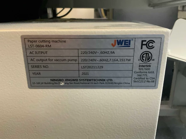 2021 jwei lst-0604-rm digitale flatbed snijplotter - afbeelding 8 van  9