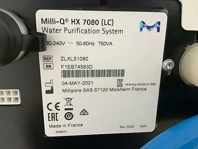 2021 milli-q hx 7080 laboratorium-grade waterzuiveringssysteem - afbeelding 15 van  22