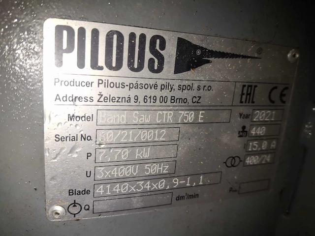 2021 pilous band saw ctr 750 e - afbeelding 5 van  6