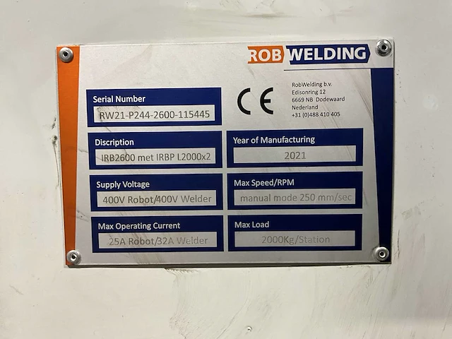 2021 robwelding lasrobot - afbeelding 25 van  38