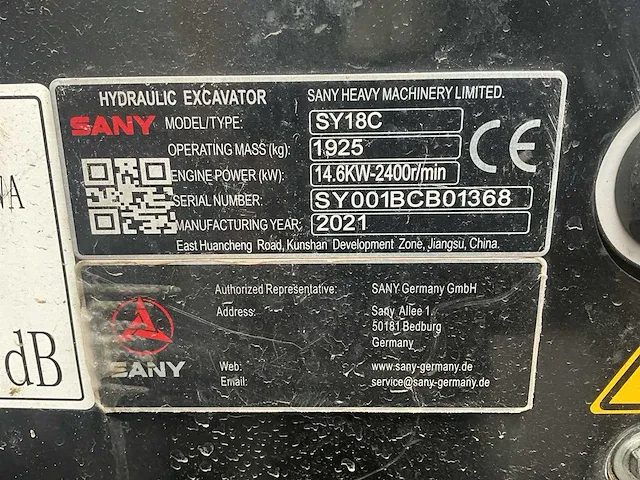 2021 sany sy18c minigraafmachine - afbeelding 35 van  41