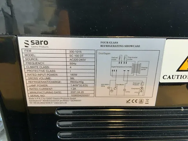 2021 saro seneca 100 dt koelvitrine - afbeelding 4 van  4