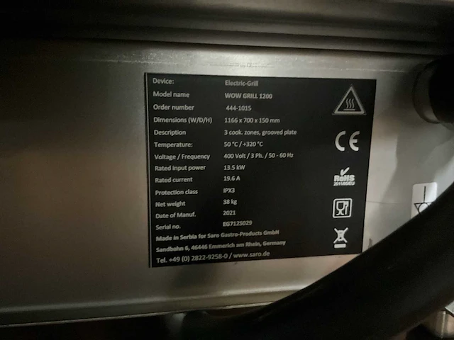2021 saro wow grill 1200 watergrill - afbeelding 9 van  9