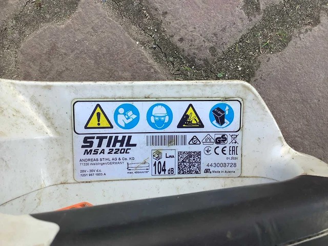 2021 stihl msa220c kettingzaag - afbeelding 4 van  4