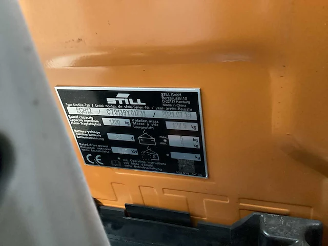 2021 still ech12 elektrische palletwagen - afbeelding 8 van  8