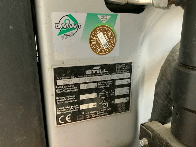 2021 still ech15 elektrische palletwagen - afbeelding 6 van  9