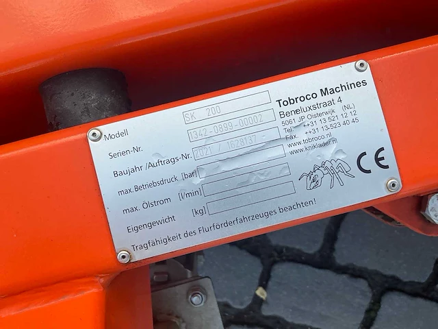 2021 tobroco sk 200 sneeuwschuiver - afbeelding 9 van  9