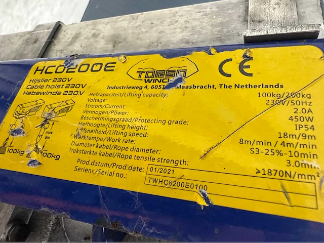 2021 torso winch hco200e zwenkarmkraan - afbeelding 6 van  6