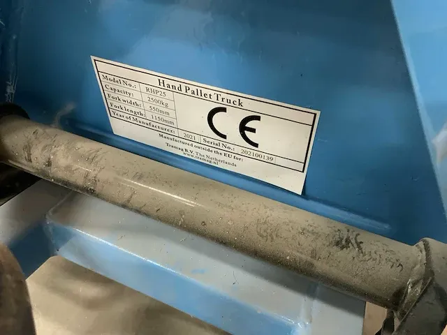 2021 tramag php25 hand hydraulische palletwagen - afbeelding 4 van  5