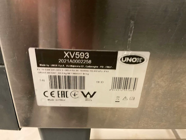 2021 unox cheflux 7x gn 1/1 elektrisch xv593 convectieoven met luchtvochtigheid op onderstel - afbeelding 7 van  15