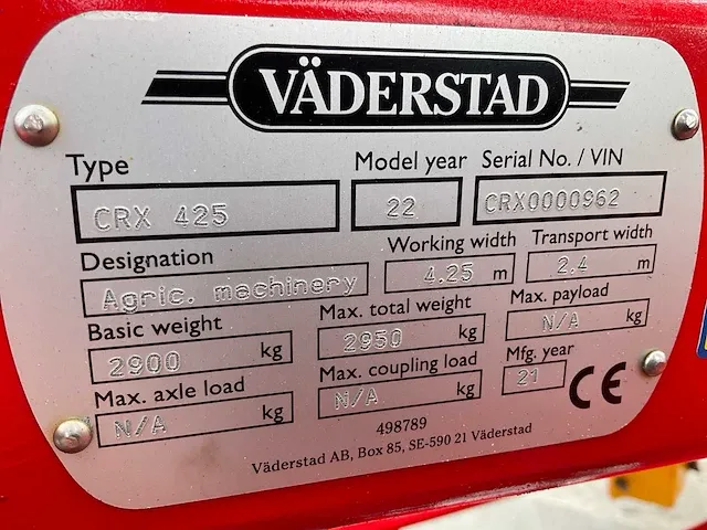 2021 väderstad crx 425 schijveneg - afbeelding 13 van  20