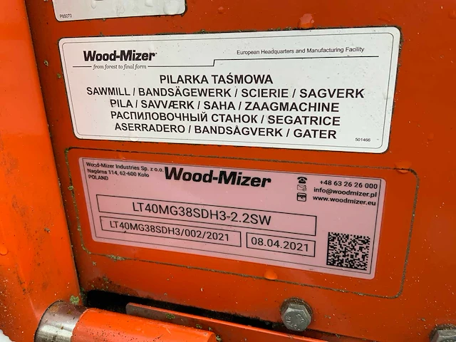 2021 wood-mizer lt40 wide lintzaagmachine - afbeelding 76 van  81