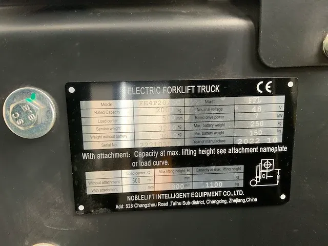 2022 - noblelift - fe4p20/qc - vorkheftruck - afbeelding 26 van  33