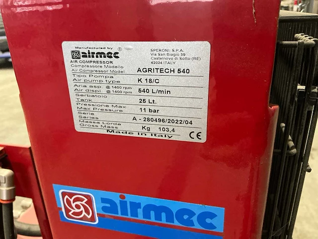 2022 airmec agritech 540 compressor - afbeelding 7 van  7