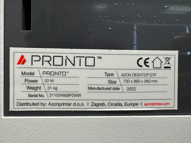 2022 azon pronto a3 professionele dtf printer + dtf-oven - afbeelding 17 van  24