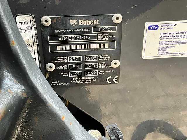2022 bobcat e27z minigraafmachine - afbeelding 20 van  38
