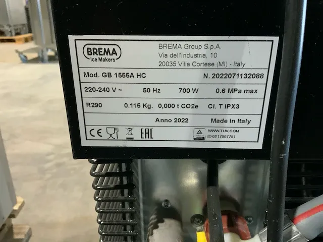 2022 brema gb 1555a hc schilfer ijsmachine - afbeelding 4 van  12
