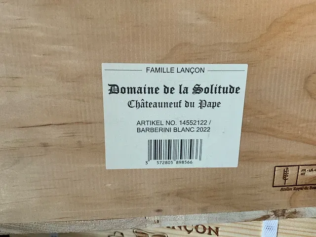 2022 domaine de la solitude barberini blanc witte wijn (9x) - afbeelding 4 van  4