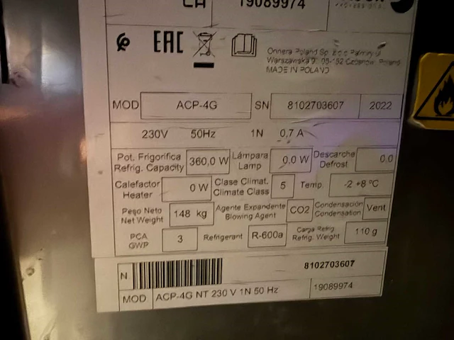 2022 fagor advance acp 4g koelwerkbank - afbeelding 9 van  9