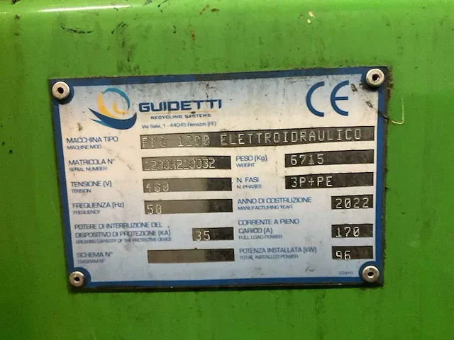 2022 guidetti / bmg pmg 1200 elettroidraulico shredder - afbeelding 17 van  24