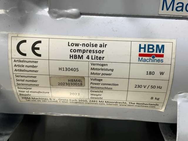 2022 hbm low-noise oil-free luchtcompressor mini - afbeelding 4 van  4