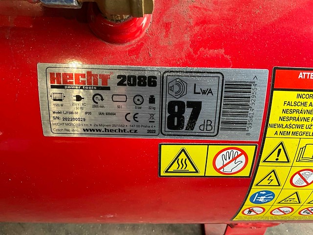 2022 hecht 2086 lj1500-50 luchtcompressor - afbeelding 7 van  7