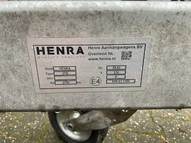 2022 henra 27b tandemasser aanhangwagen met huif (32-wgl-8) - afbeelding 2 van  11