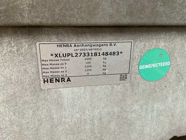 2022 henra 27b tandemasser aanhangwagen met huif (32-wgl-8) - afbeelding 3 van  11