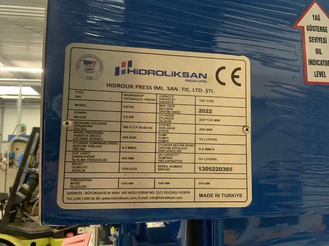2022 hidroliksan workshop hydraulic press hydraulische pers - afbeelding 10 van  14