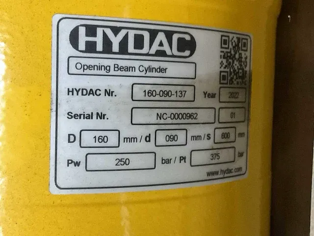 2022 hydac 150-090-137 hydrauliek cilinder - afbeelding 5 van  5