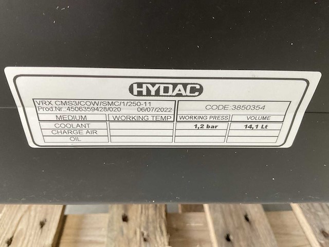 2022 hydac vrx cms3/cow/smc/1/250-11 koeler - afbeelding 13 van  17