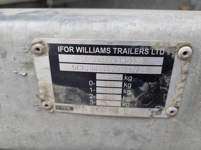 2022 ifor williams - 3500 kg - aanhangwagen - 2022 - afbeelding 9 van  16